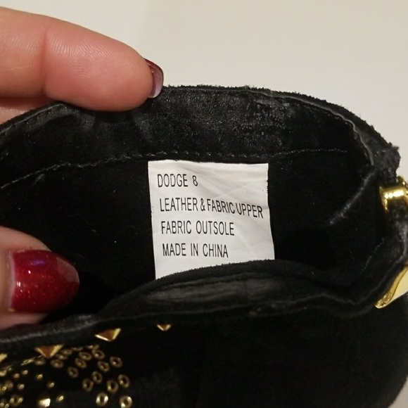 Studded Learher Black ankle booties Sz 8 - Picture 7 of 7